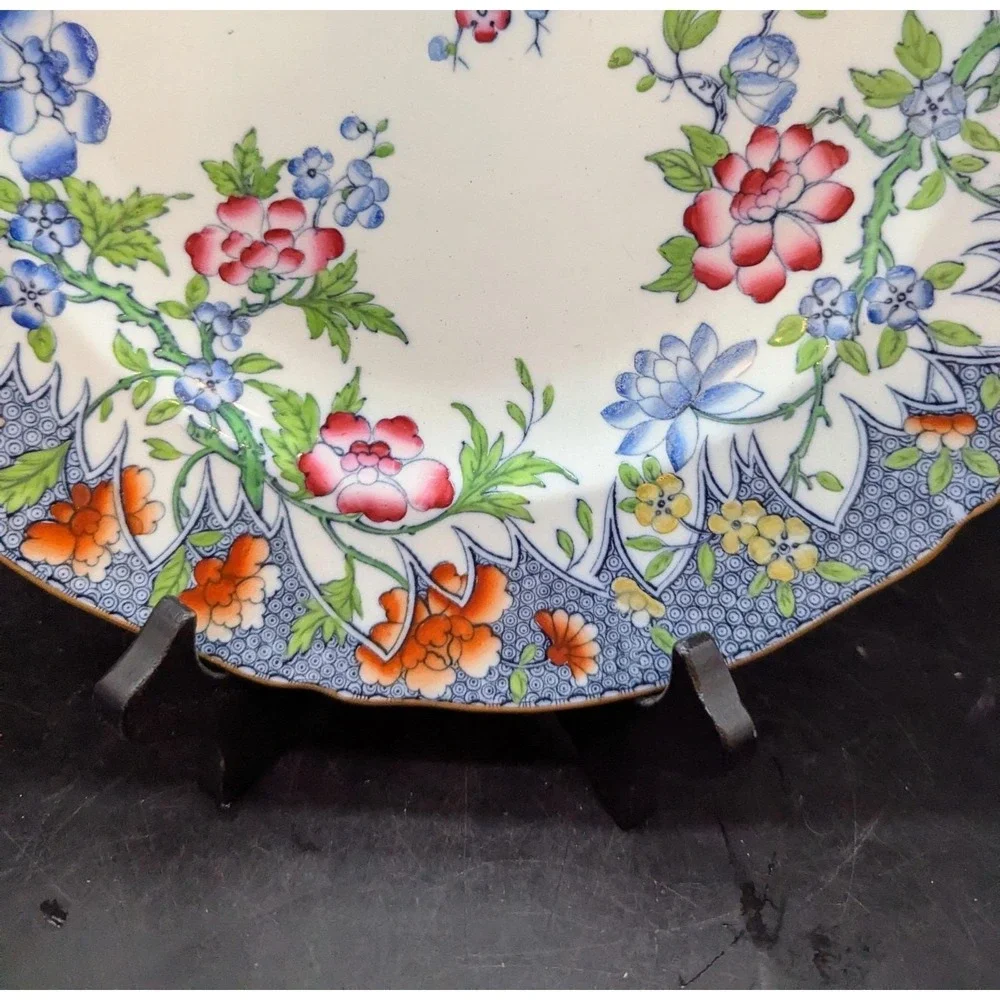 Antique‎ Minton Earthenware Vandyke Pattern Dinner Plate 10